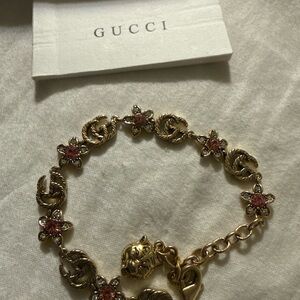 Gucci bracelet pink and gold tone